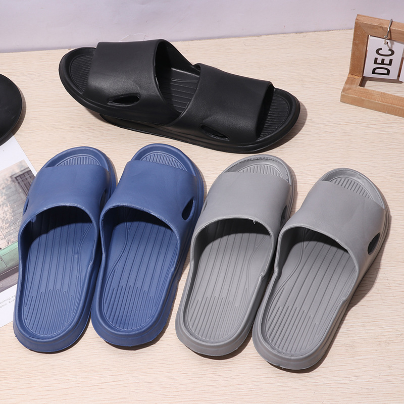 Home Pure Color Men‘s and Women‘s Four Seasons Slippers EVA Material Shit Feeling Home Slippers Non-Slip Bathroom Sandals Couple Shoes