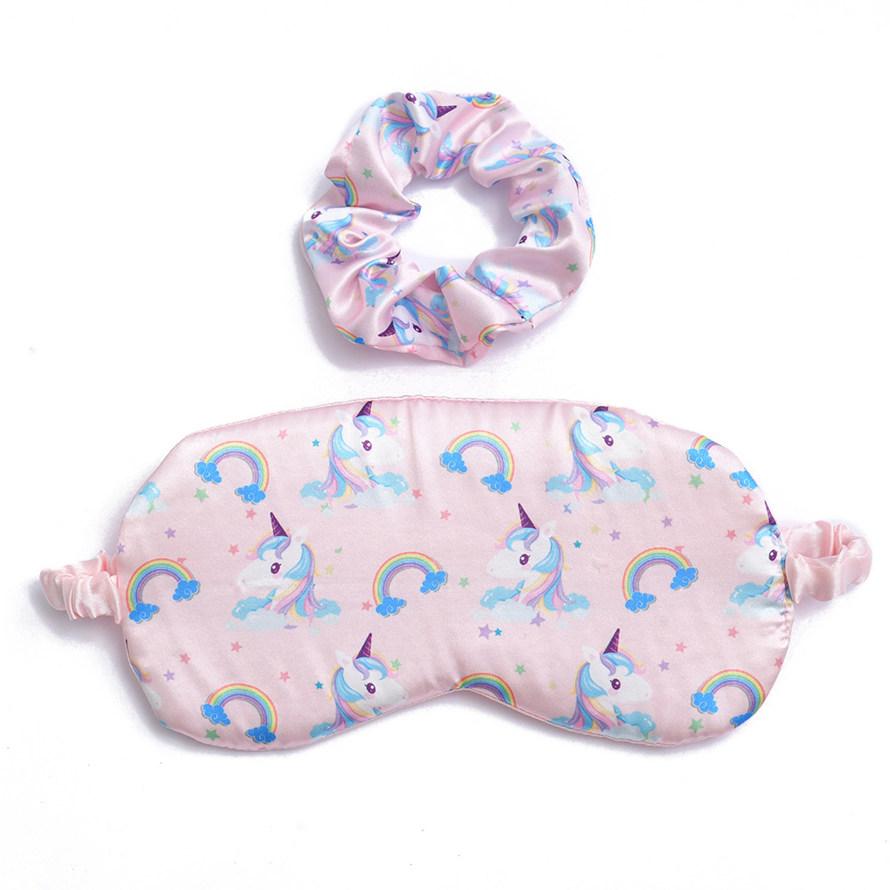 New Cartoon Cute Shading Eye Mask Unicorn Girl Color Eye Mask Large Intestine Hair Ring Sleeping Eye Mask Suit