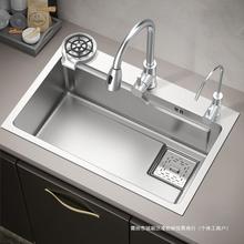 好太太水槽大单槽手工加厚纳米SUS304不锈钢厨房家用洗碗池洗菜盆
