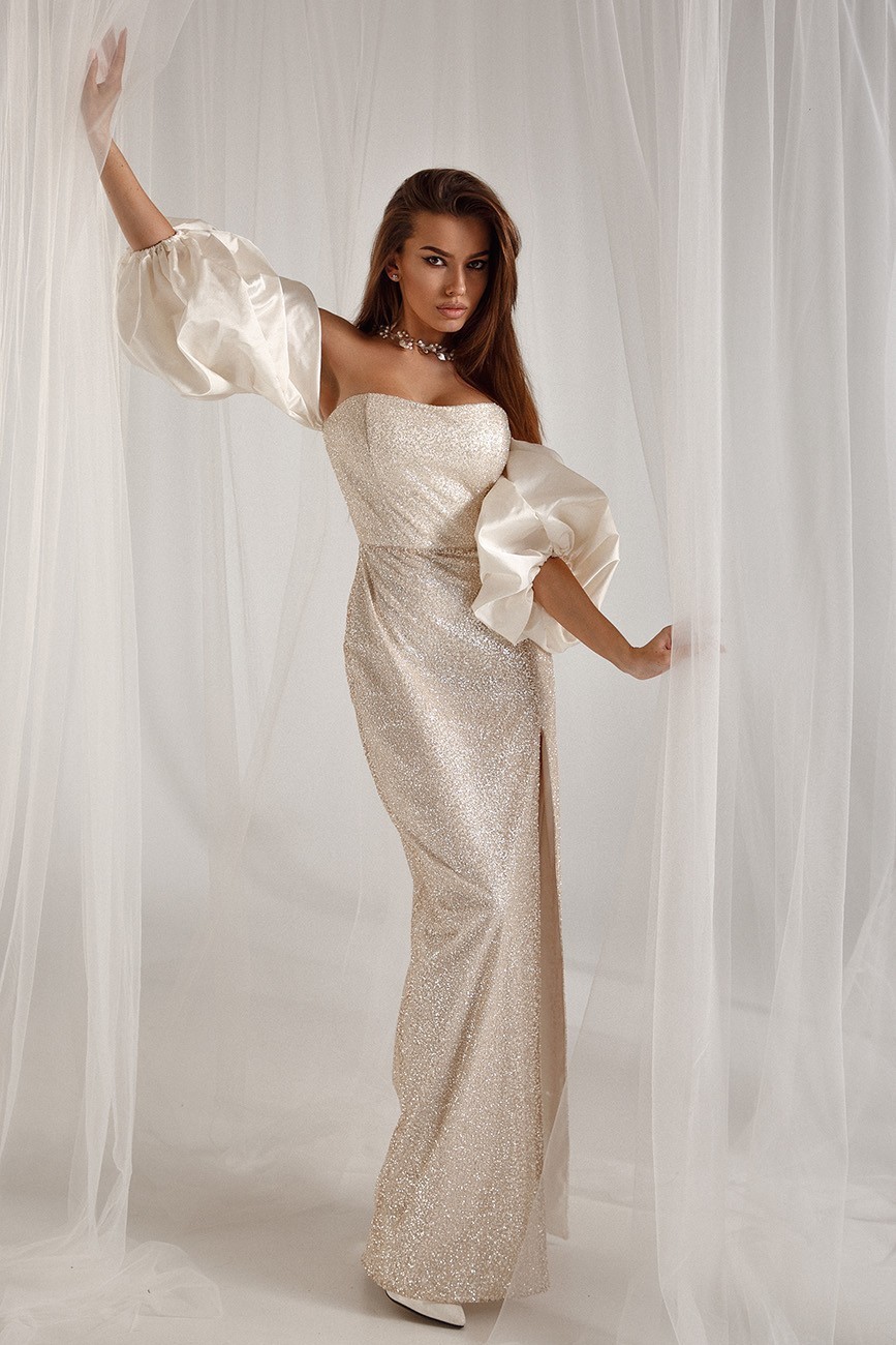 2022新款经典一字肩外贸鱼尾晚礼服女优雅宴会欧洲外贸气质晚礼服