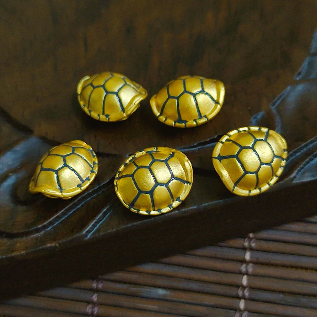 999足金富甲一方天下转运珠黄金小金龟壳3d硬金手串男女编绳手链