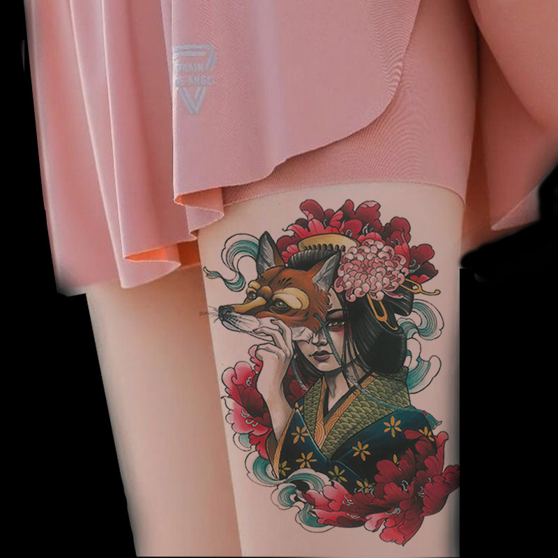 纹身贴半臂男女花臂网男潮ins风女个性刺青身手臂黑暗系花臂艺妓