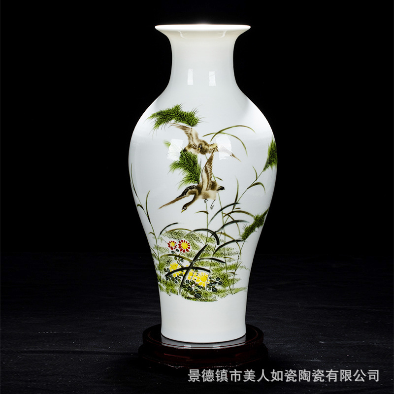 Factory Direct Supply Ceramic Vase Decoration Decoration Overglazed Color Figure Medium Buddism Godness Guanyin Bottle Chinese Household Wine Cabinet Ceramic Decoration