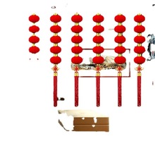 小灯笼串户外连串挂饰结婚装饰植绒大红灯笼元旦新年装饰场景布置