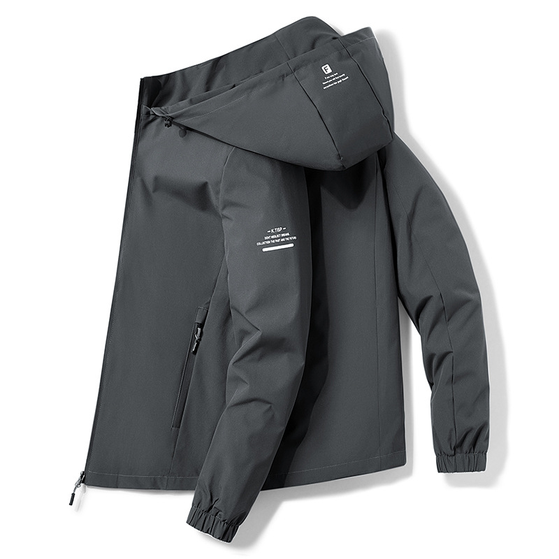 Men's Coat 2024 Spring and Autumn Detachable Hat Outdoor Windbreaker Men's Top Clothing Casual Hooded Jacket Men's