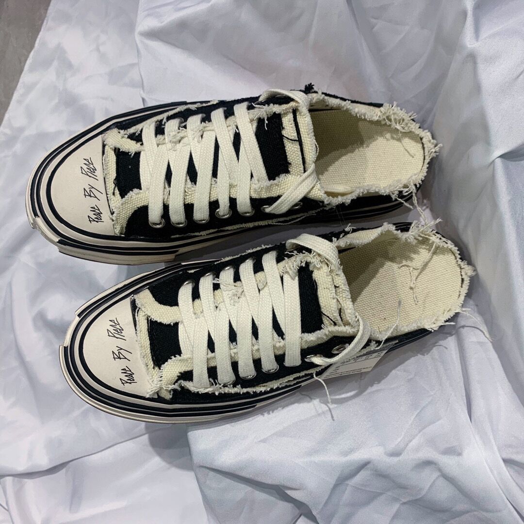 2021夏季网红同款厚底帆布鞋女韩版半拖乞丐鞋复古平底休闲增高鞋