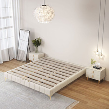 现代简约无床头次卧储物双人床小户型1.2米1.51.35米齐边床布艺床