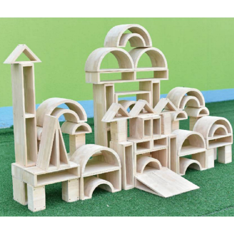 58件中空积木 实木特大空心积木木制大型积木木质玩具构造大积木