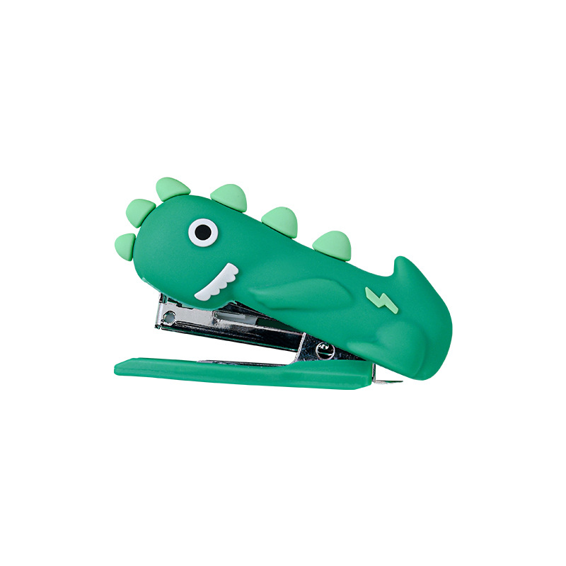 Creative Cartoon Mini Stapler Portable Energy-Saving High-Looking Binding Machine with Nail Puller Small Dinosaur Stapler