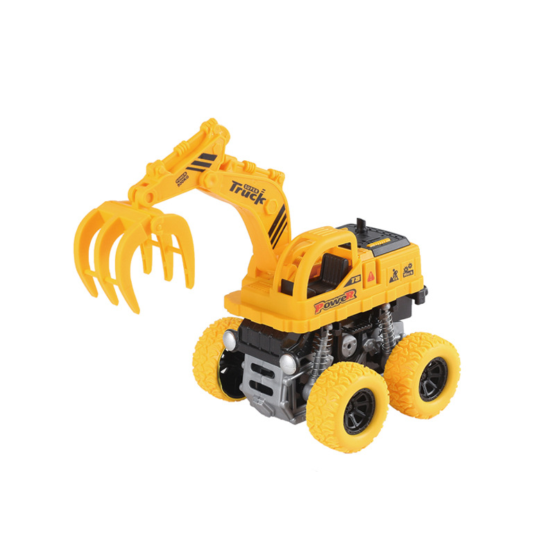 惯性夹物车挖掘机攀爬越野翻滚工程车滑行模型儿童玩具生日礼物
