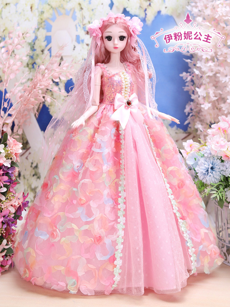 Large Size 60cm Light Barbie Doll Set Collection Edition Artificial Oversized Princess Girls' Toy Gift Cloth