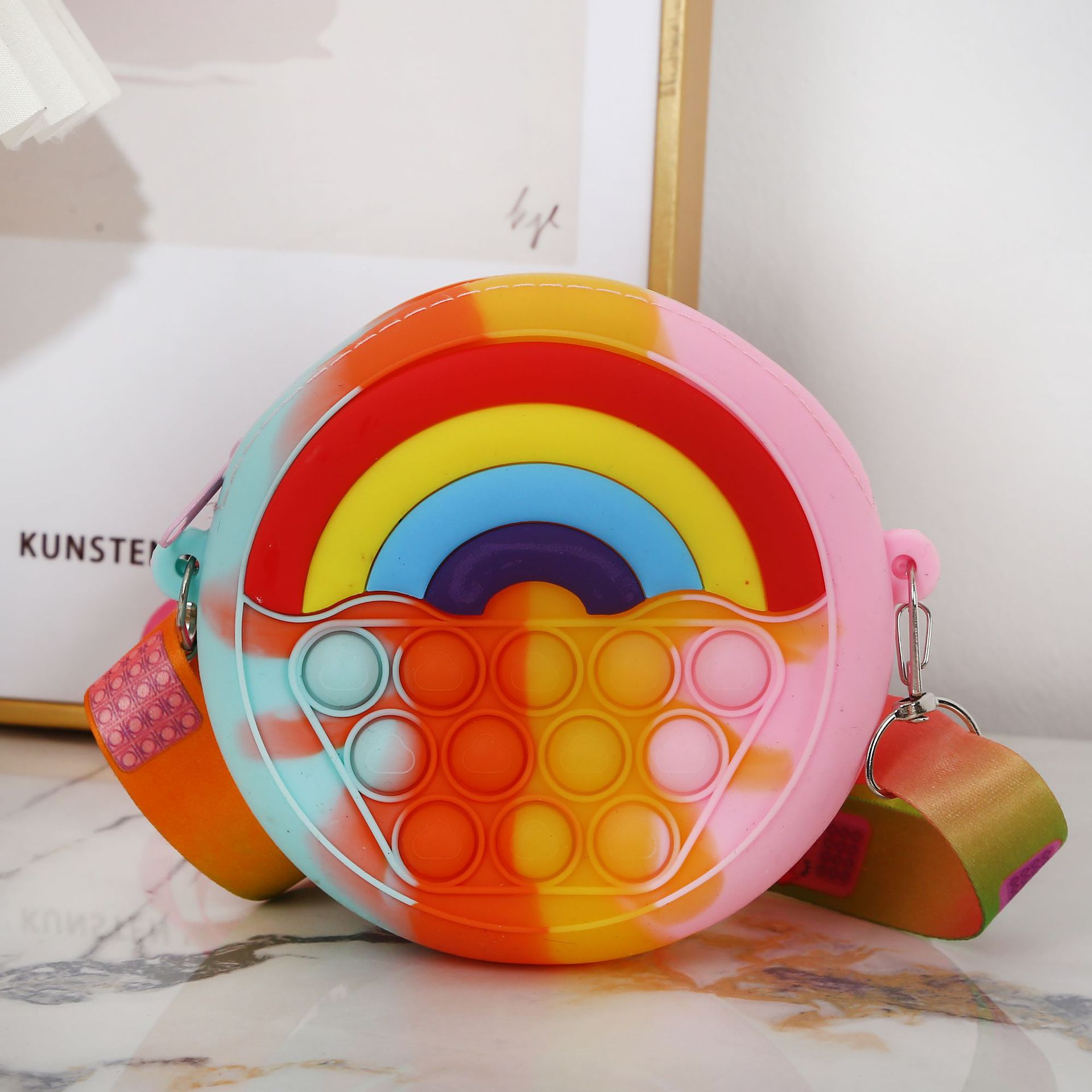 New Candy-Colored Donut Children's Bags Fashion Girls Silicone Deratization Pioneer Bag One Shoulder Crossbody Bag