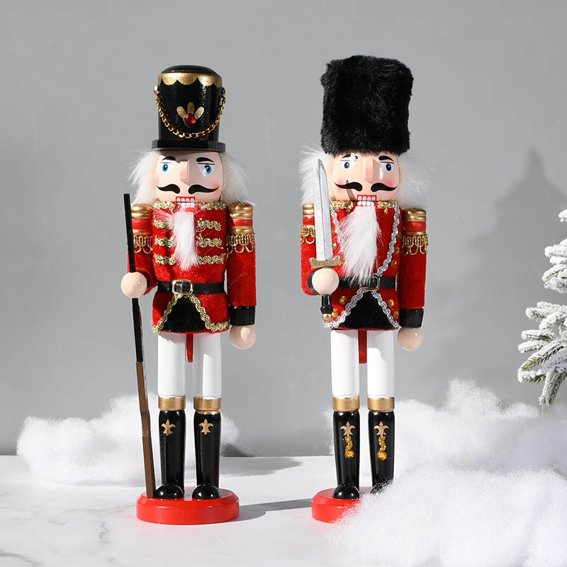 Wholesale 30cm Creative Home New Exotic Crafts Decoration Special Gift New Nutcracker Solid Wood Cloth