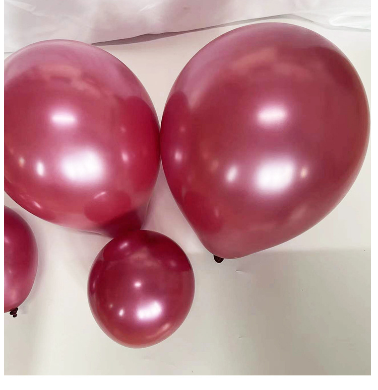 厂家批发5寸10寸12寸珠光气球圆形加厚婚庆气球酒红色珠光气球