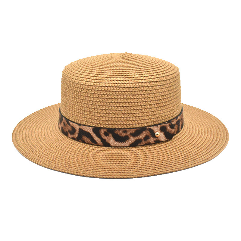 Women's Summer New French Style Socialite Style Straw Hat Sun-Proof Vacation Seaside Beach Flat Straw Hat Fashion Top Hat