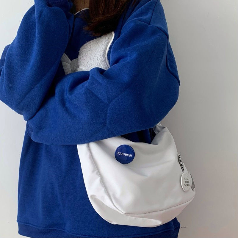 2022 New Japanese Fashion Brand Shoulder Bag Fashion Korean Style Ins Women's Bag Klein Blue All-Match Casual Messenger Bag