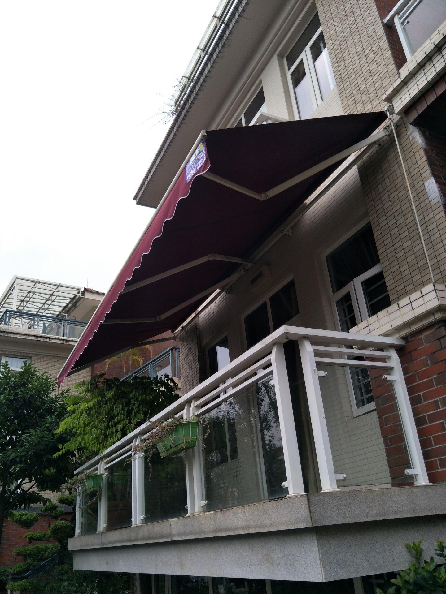 遮阳篷定制曲臂伸缩雨棚电动收缩遮阳棚收摇雨篷一件厂家直销