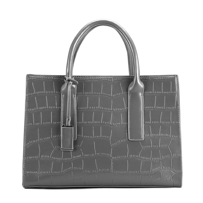 Cross-Border Foreign Trade 2021 Autumn New European American Style Women's Solid Color Messenger Bag PU Leather PU Crocodile Pattern Generation Hair