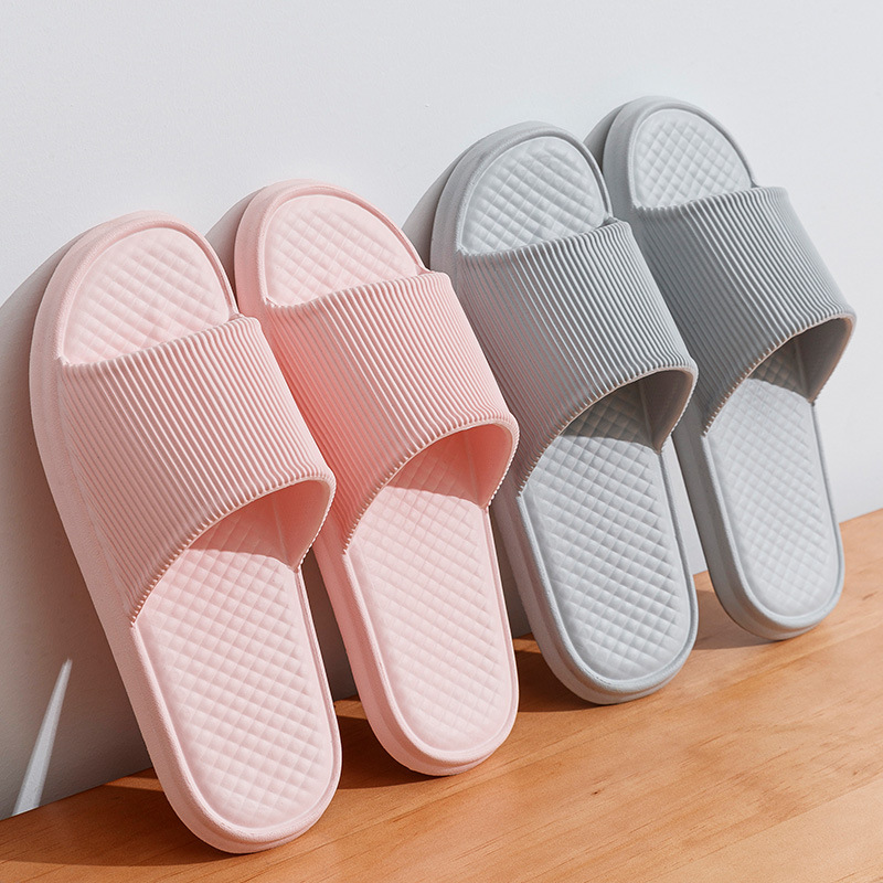 Thick-Soled Simple Slippers for Women Summer Home Indoor Bathroom Bath Lightweight Outdoor Wear Couple Shoes for Men