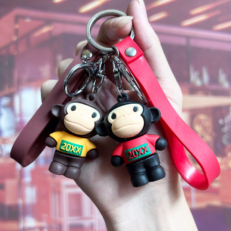精致创意网红卡通猴子钥匙扣包包汽车挂饰情侣挂饰高级礼品批发-阿里