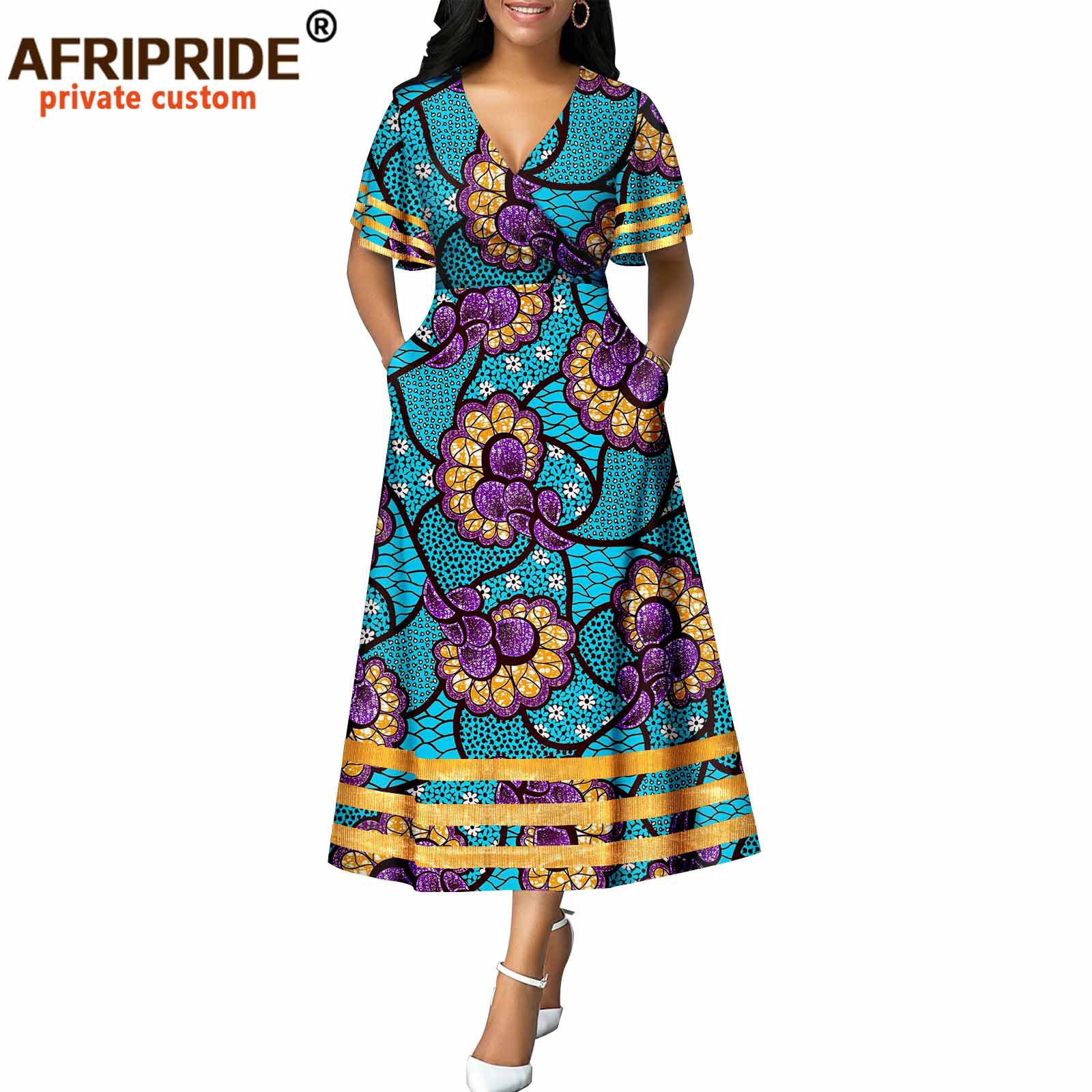 African Batik Print Sleeveless Cotton Dress African Spring Casual Dress2225036