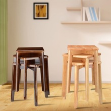 凳子家用实木方凳小板凳木板凳四方凳餐厅饭桌餐椅成人折叠椅子