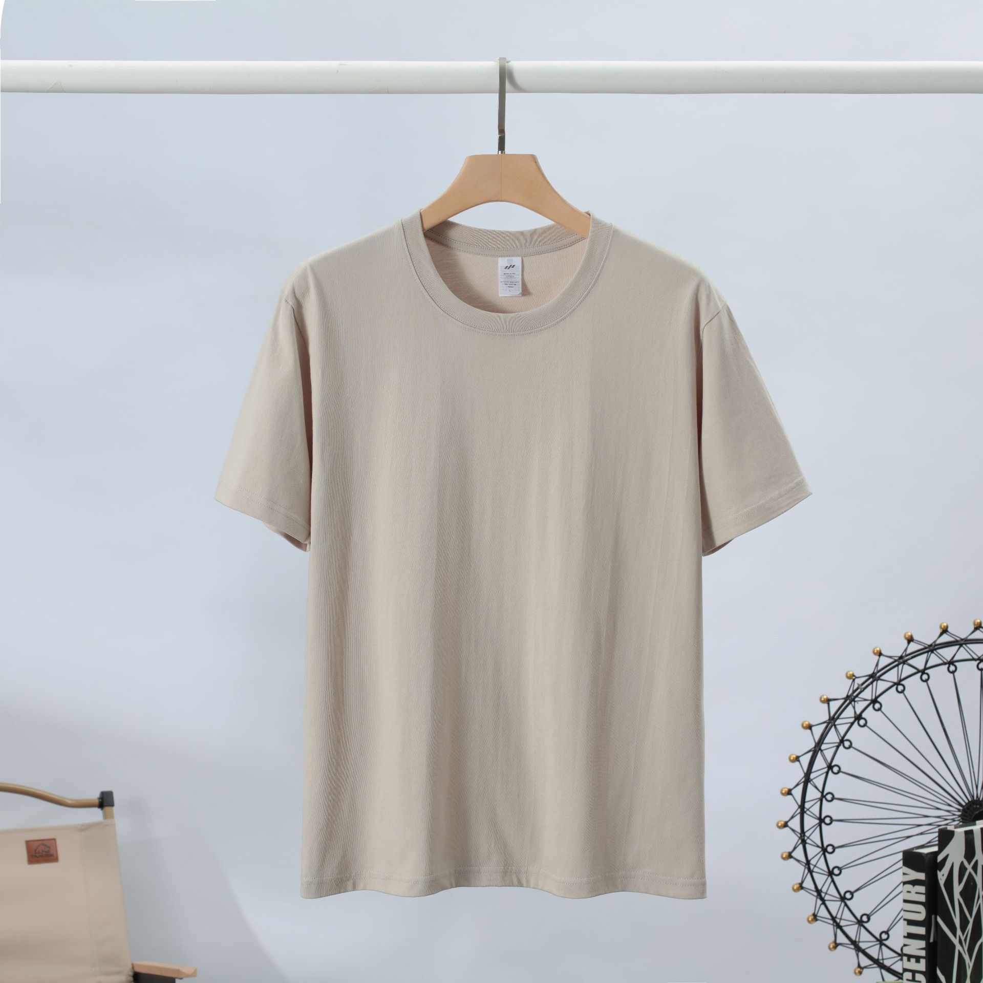 Popular 230G Heavy Cotton Half Sleeve T-shirt Men's Top Clothing Spring and Summer Fashion Brand Loose Bottoming Shirt Short Sleeve Women's Wholesale