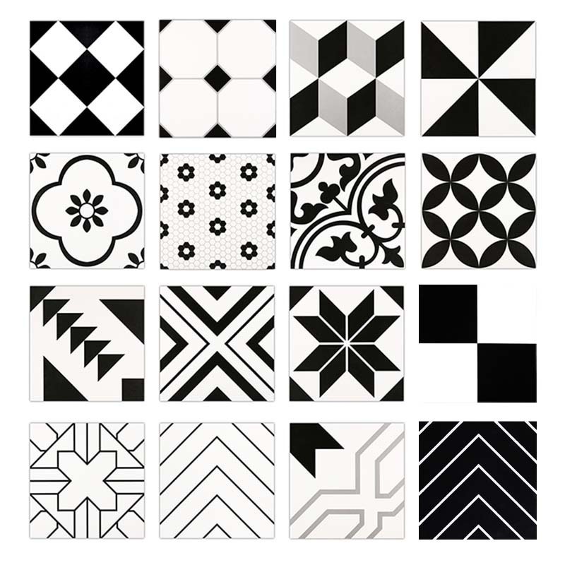 北欧黑白小花砖300300厨房卫生间瓷砖浴室阳台防滑地砖几何墙面砖