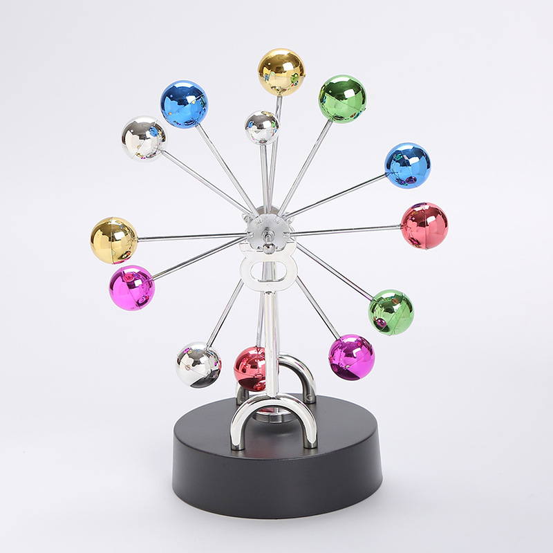 Wholesale Colorful Ball Ferris Wheel Perpetual Motion Instrument Valentine's Day Wiggler Celestial Model Home Decoration Magnetic Decoration Manufacturer