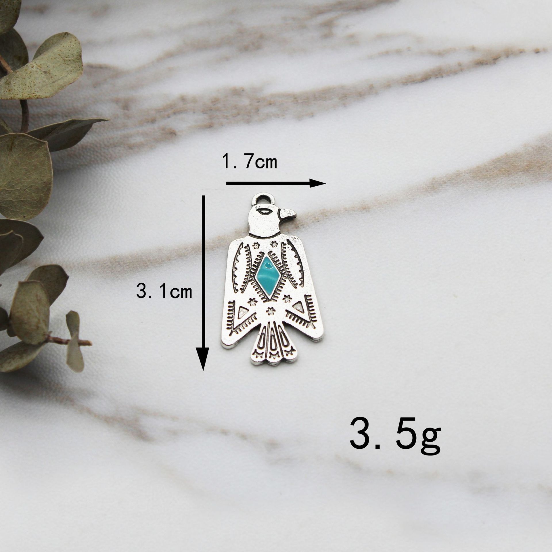 New Keychain Accessory Alloy Accessories Natural Turquoise Earrings Earring Pendant Cross-Border European and American Amazon