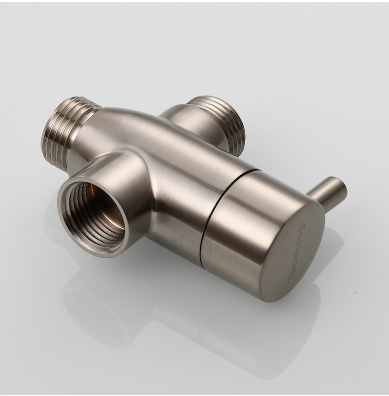 铜分水器分流器三通花洒配件淋浴转换阀4分带开关分水阀一进二出