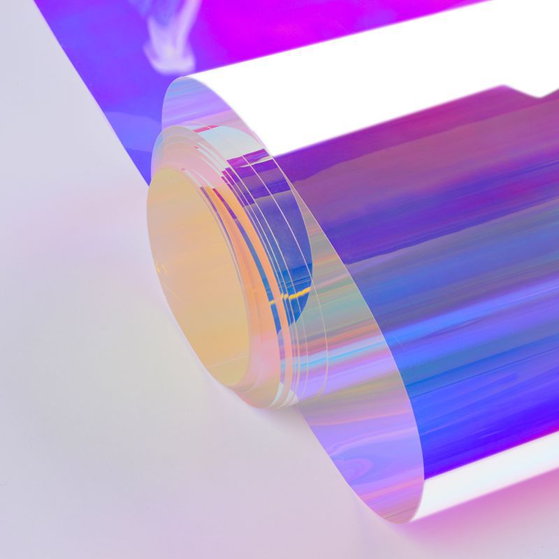 彩色玻璃纸炫彩膜幻彩镭射纸摄影道具贴纸透明装饰膜发光贴膜批发