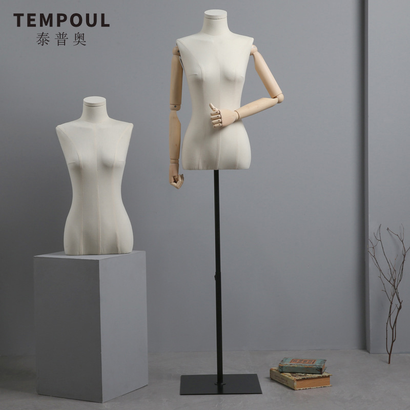 Korean Style Collarbone Women's Clothing Mannequin Women's Half-Length Mannequin Window Display Stand Full Body Clothing Store Mannequin