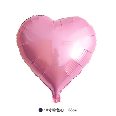 18-Inch Heart-Shaped Five-Pointed Star Balloon Love Aluminum Film Balloon Wedding Ribbon Decoration Birthday Party Wedding Decoration