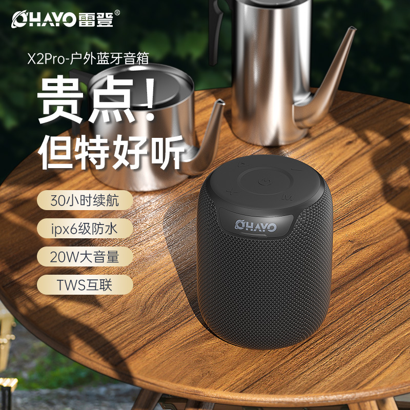 雷登x2 蓝牙音箱高音质重低音炮无线家用户外车载便携防水小音响