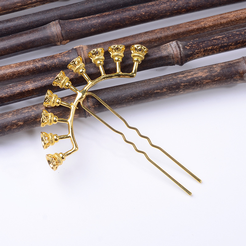 Alloy Material New Nine Row Size Hairpin DIY Antique Accessories Handmade Material Factory Wholesale