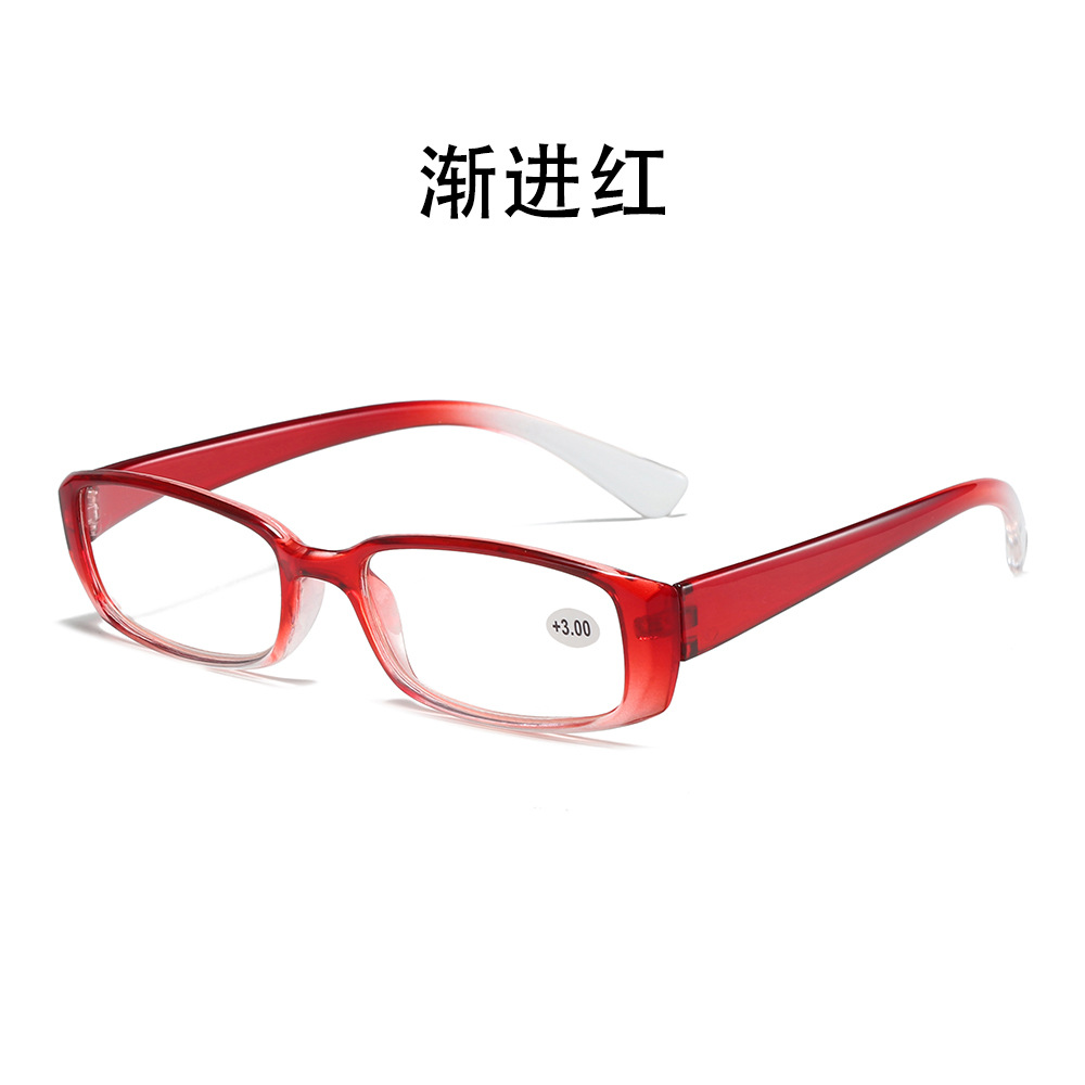 New Transparent Gradient Square Plastic Tooth HD Presbyopic Glasses Men and Women Same Portable Comfortable Presbyopic Glasses Wholesale