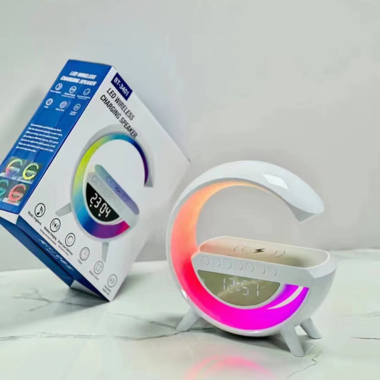 New Large G Bluetooth Audio Smart Phone Wireless Fast Charging Bedside Colorful Table Lamp USB Multi-Function Large G Speaker