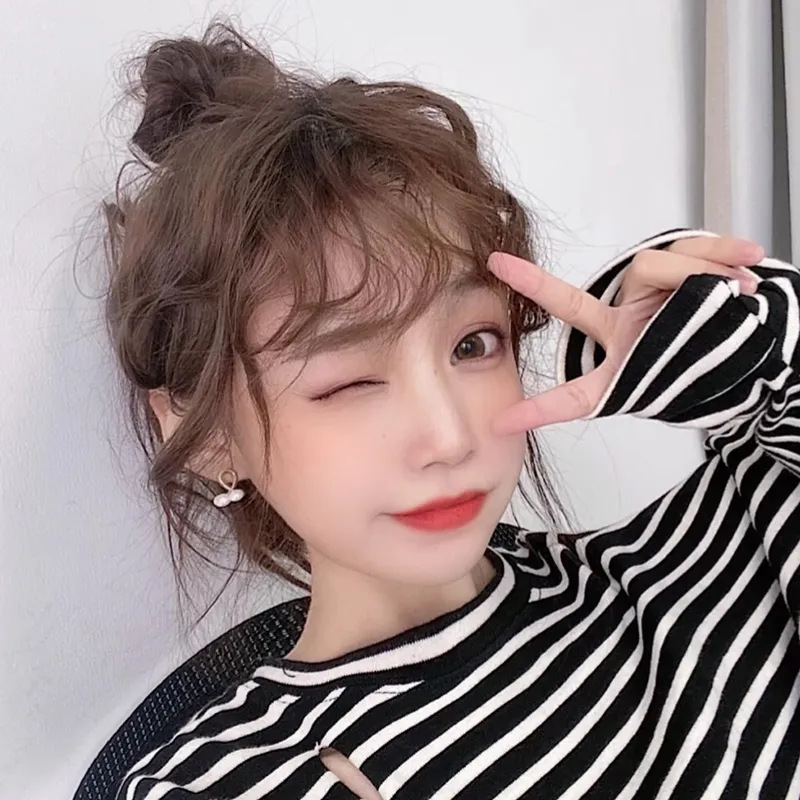 刘海假发女3d羊毛卷空气刘海发片修颜蓬松假刘海片网红微卷假刘海