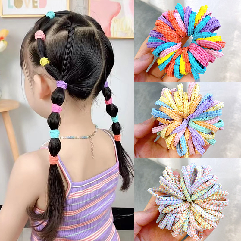 cute children‘s rubber band baby hair ties does not hurt hair highly elastic rubber band little girl hair-binding ponytail hair ring hair accessories