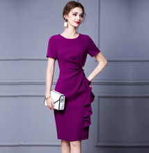 白蝴蝶结紫色裙