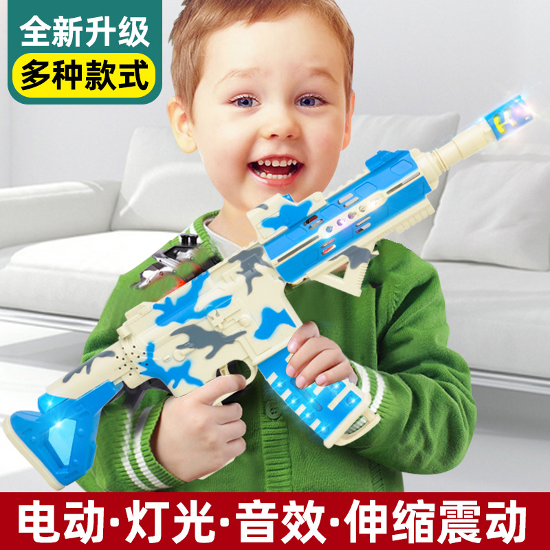 Children's Baby Electric Toy Gun Sound and Light Music Kid Boy M416 Assault Gun Stall Wholesale 2-3-6 Years Old