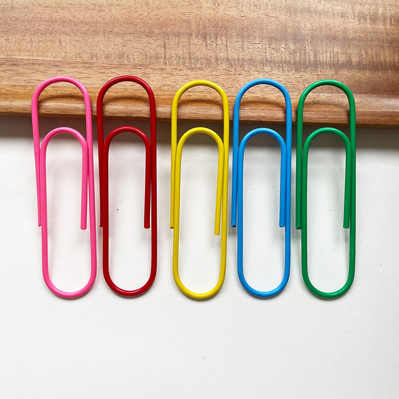 彩色回形针100mm大号回形针曲别针包塑回形针金属10cm特大号回形