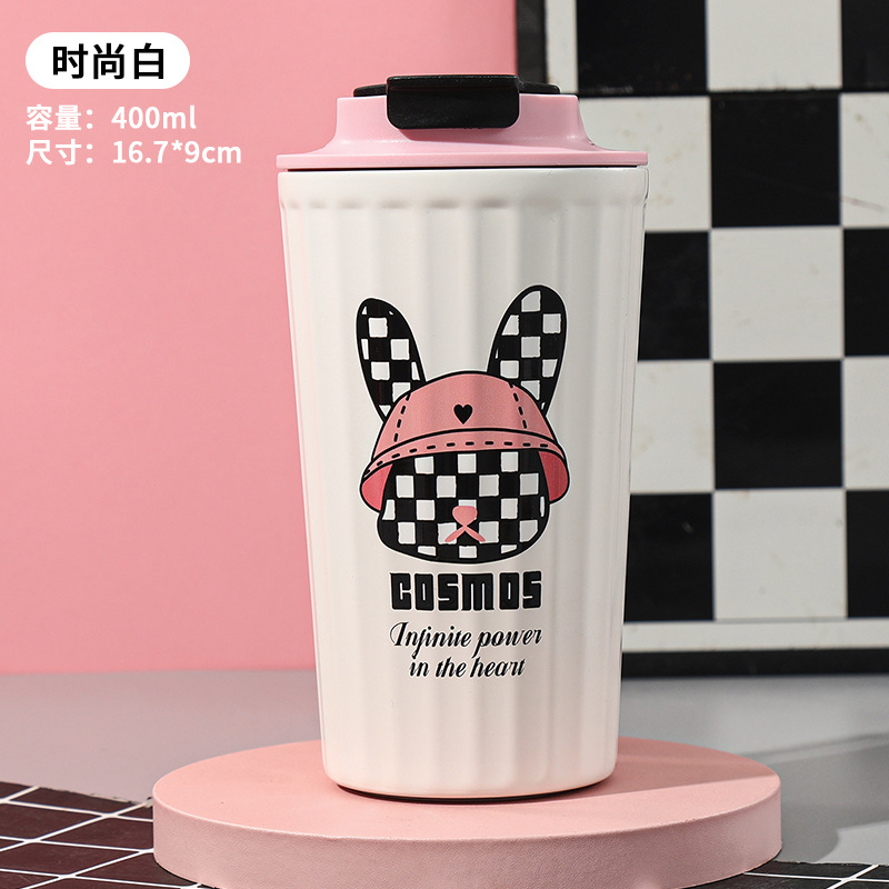 Fashion Trend 316 Stainless Steel Thermos Cup for Girls Good-looking Portable Coffee Cup Cute Cartoon Cup Wholesale