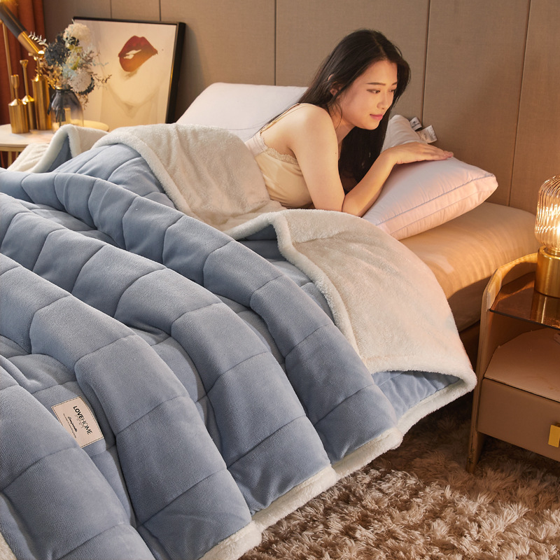 Thickened Blanket Milk Fiber Towel Quilt Air Conditioning Blanket Sofa Cover Office Nap Blanket Flannel Winter Bed Sheet