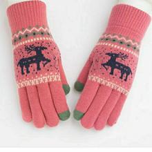 小鹿款秋冬季触屏加绒保暖手套 可爱韩版学生手套骑开车卡通防寒