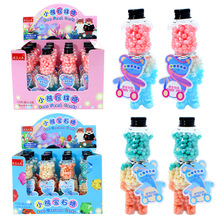 72克网红小熊瓶子珍珠糖儿童零食玩具糖休闲食品压片糖果批发厂家