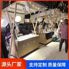 户外摊位移动箱体夜市摆摊活动售货促销台集市木质展示架折叠花车