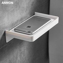 免打孔卫生间塑料手机架厕所托盘塑料浴室置物架挂墙壁隔板床头架