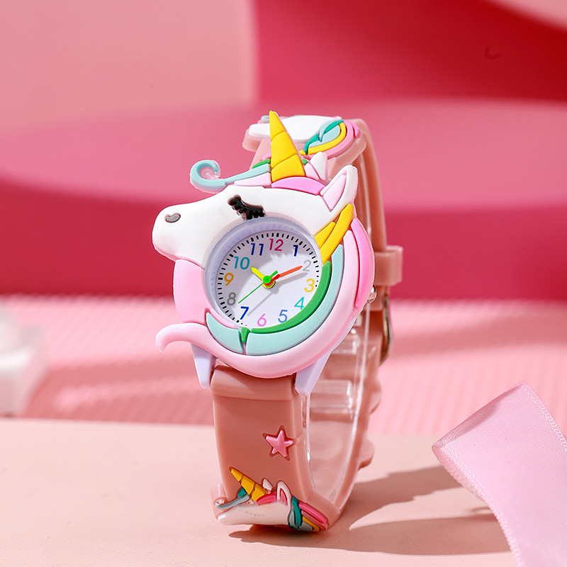 New Products in Stock One Piece Dropshipping Children's Love Unicorn Saturn Rainbow Meteor Student Silicone Cartoon Watch